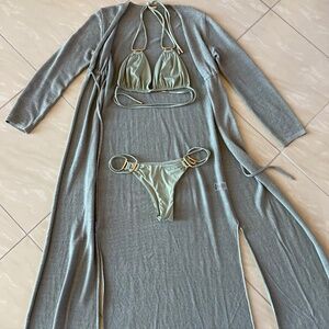 2845 Cult Gaia granite Nina Cardigan S &  Riley Bikini set (top S/ bottom XS)